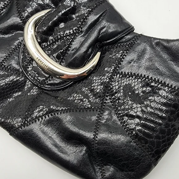 Vintage Fiorelli Black Y2K Patchwork Vinyl Shoulder Bag - Picture 6 of 16